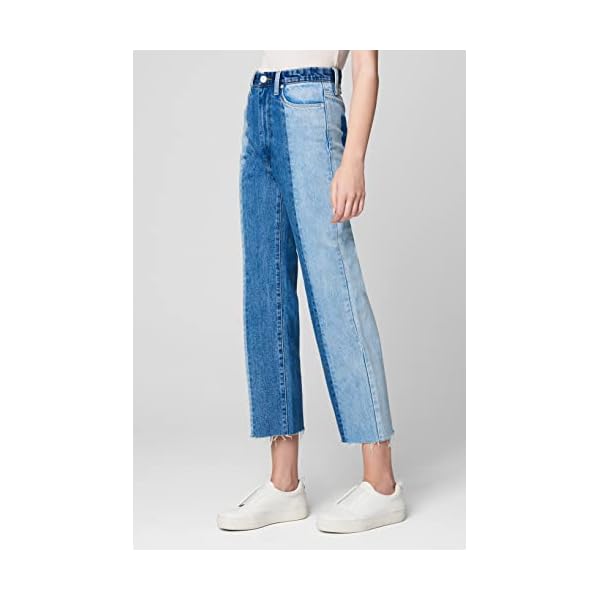 [BLANKNYC] Womens Denim Patchwork Straight Leg Five Pocket Jeans, Stylish Pants & Designer ClothingJeans - Image 4