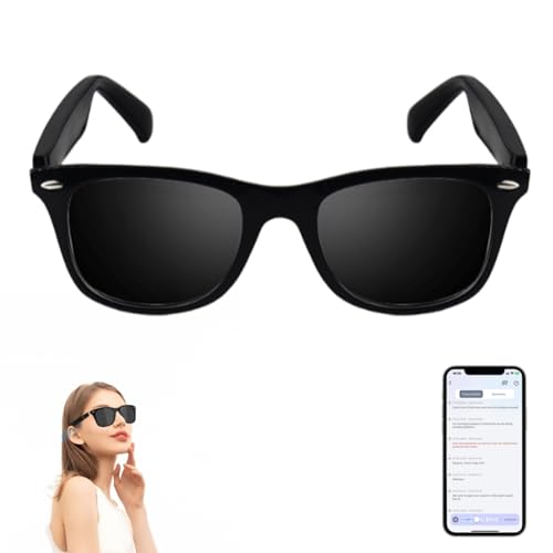 Smart Glasses for Men Women, Real-Time AI Translation Glasses with ChatGPT, Wireless Bluetooth UV Protection Polarized Smart Sunglasses with 160+ Languages, Ideal for Travel Study & Business