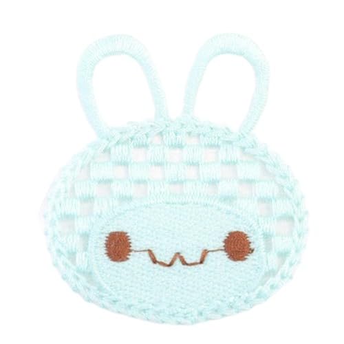 Naszywka haftowana 6 * 5 CM 30 SZTUK Słodkie Króliki Zwierzęta Haftowane Naszywki Żelazko Aplikacje Chińskie Na Ubrania Duże Do Szycia Kurtkę Jeansową(Green)
