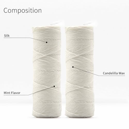 Image of Refill Silk Dental Floss | Candelilla Wax Tooth Floss | Natural Dental Tape | Plastic Free Dental Floss | Eco Floss | Stainless Steel | Zero Waste Floss | Silk Floss | Mint | 2 x 55 Yards | Bambaw
