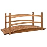 ARKEM Puente para jardín Madera Maciza de Abeto 140x60x60 cm Mueble Exterior de Patio para estanques, Puente Decorativo para Arroyo