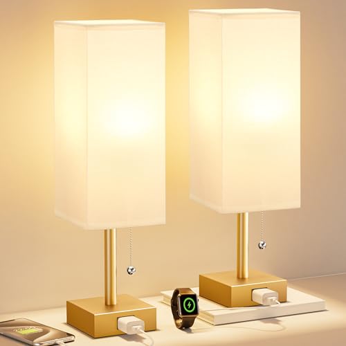 Fenmzee Gold Bedside Lamp Set