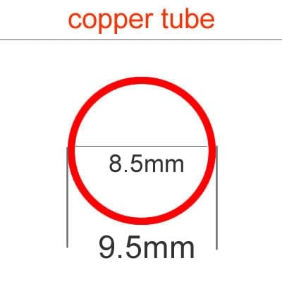 1pc Outer Diameter 9.5mm Inner 8.5mm 7.5mm T2 Copper Micro Tube Thin Wall Hollow Capillary Copper Hard Straight Tube (Color : 9.5x0.5mm, Size : 245mm)