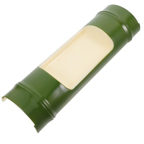 Plato rectangular de sushi plástico reusable verde