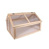 Panda Eye Garden Portable Wooden Cold Frame Greenhouse, Raised Flower Planter Protection Box, Mini...