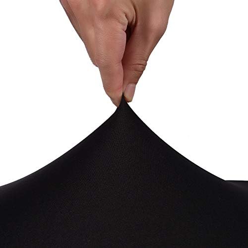 Deisy Dee Computer Office Chair Covers Pure Color Universal Chair Cover Stretch Rotating Chair Slipcovers Cover C091 (Black)