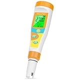 ORAPXI pH Meter Salinity Tester for Saltwater Aquarium Simultaneous Display of pH Salt for Saltwater Pool Update Aquarium pH Tester pH and Salt Meter for Saltwater Aquarium Reef Tanks Koi Pond