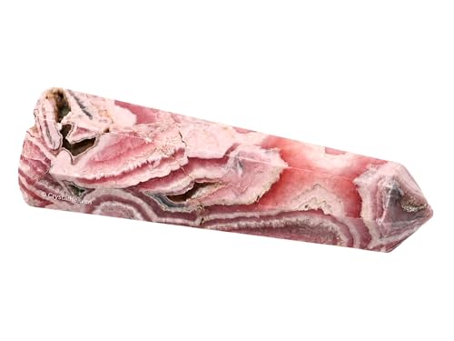 Image of Certified Rhodochrosite Crystal Tower Obelisk Point For Chakra, Healing And Balancing - Aaa Grade Original Certified Gemstone Agate For Reiki Meditation Yoga Spiritual (3-4 Inches)