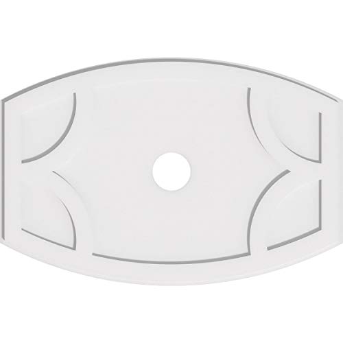 Image of Ekena Millwork CMP36X24KY-04000 Kailey Architectural Grade PVC Contemporary Urethane Ceiling Medallions 36 inchW x 24 inchH x 4 inchID x 19 1 /2 inchC x 1 inchP