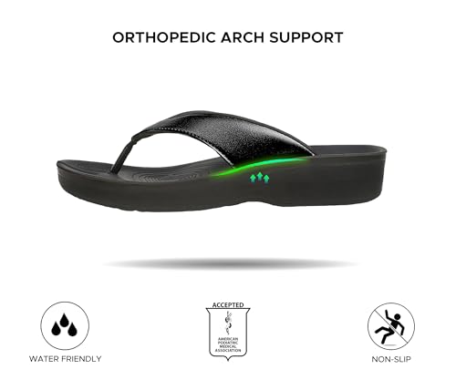 Image of AEROTHOTIC Original Orthotic Comfort Thong Style Flip Flops Sandals for Women with Arch Support for Comfortable Walk