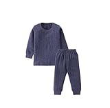 Lush Plush Thermal Wear Top and Bottom Set for Boys and Girls | Full Sleeves Bodywarmer | Newborn | Infant | Winter Wear | Navy