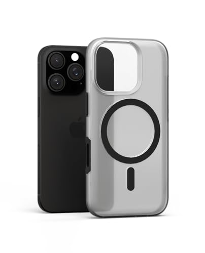 Image of DailyObjects Polycarbonate Black Mist Magsafe Case For iPhone 16 Pro Compatible With Mag-Safe Wireless Charging | Black Hybrid Magnetic Back Cover