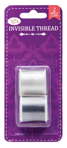 2X 200m Invisible Sewing Thread Light and Dark Fabrics Silver - Bundled by GetInStyle Shop