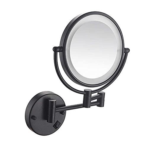 BZBZB Espejo de Afeitar para Baño Espejo de Maquillaje con Carga USB de 8 Pulgadas Montado en la Pared con Luces LED y Espejo de Tocador con Aume