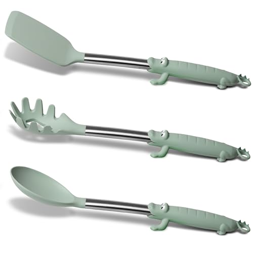 BONE Crocodile-Inspired Kitchen Utensils, Self-Standing Cute Cooking Tools