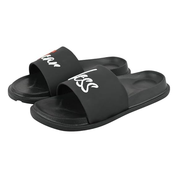 LANTEFUL Flip Flop Slippers for Men (Fearless) Stylish|Comfortable|Soft|Lightweight Organizer Home|Anti-Skid|Lab tested|Casual|EVA Slippers|ChappalBoys|Color: Black|Size:7 (Fearless, 7)