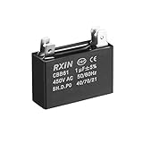 uxcell Ceiling Fan Capacitor CBB61 1uF 450V AC Double Insert Metalized Polypropylene Film Capacitors 36.5x11x24.5mm for Water Pump Motor Generator