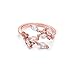Yean Rose Gold Engagement Ring Jewelry Fashion Leaf Laurel Crystal Nail Ring for Women and Girls