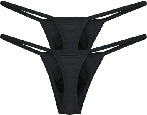 iKingsky Men's Soft Pouch String Thong Underwear Sexy Low Rise T-back Mens Under Panties