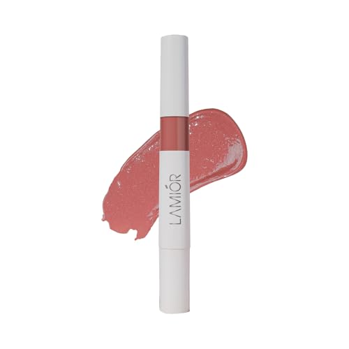 Image of LAMIOR Peptide Glaze Lip Balm - 3 in 1 Formula for Glossy Shine, Healing & Nourishment for Dry Dark & Pigmented Lips with Shea Butter, Non Sticky, Moisturizing Lip Balm for Women, (Raspberry Cookie)