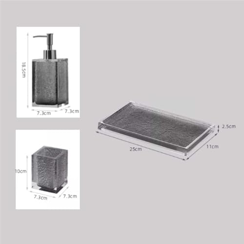 Juego de accesorios de baño de resina con diseño moderno elegante de 3 piezas 3