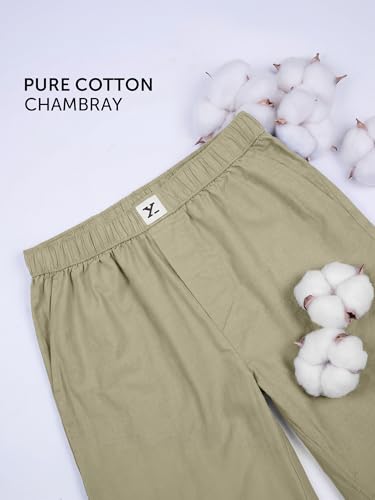 Image of XYXX Ultra-Breathable Solid Cotton Chambray Pyjamas For Men