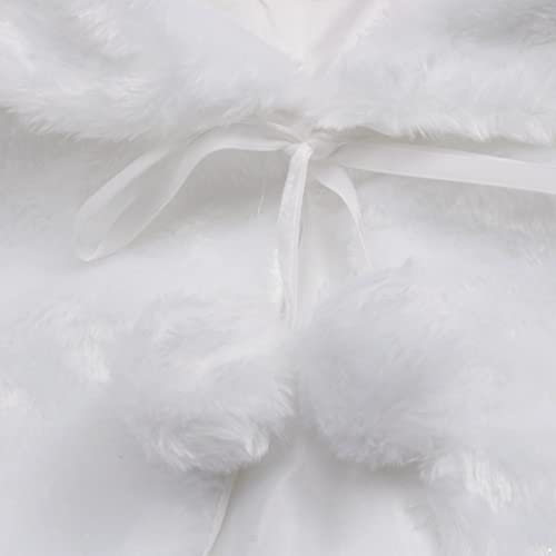 Kids Girls Winter Faux Fur Bolero Shrug Party Wedding Flower Dress Long Sleeve Coat Sweater Jacket3