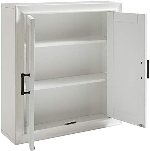 Crosley Furniture Tara Wall Mounted Bathroom Storage Medicine Cabinet with Shelves, Vintage White