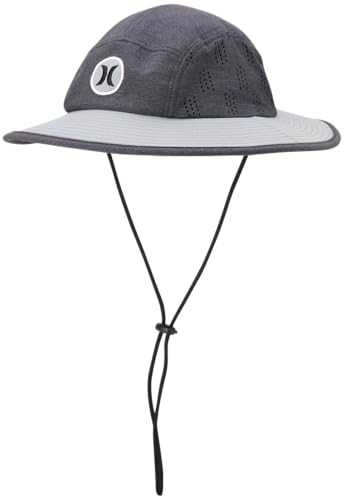 Hurley Mens Boonie Hat - Moisture Wicking Quick Dry Wide Brim Sun Hat for Outdoor Fishing and Hiking (S-XL) Size Small-Medium Black