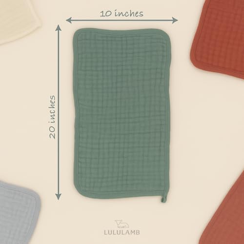 Premium 100% Muslin Cotton Burp Cloths 20" x 10", 6 Layer Large, 6 Pack, Ultra Absorbent for Baby Drool and Messes – Plush, Non-Irritating & Delicate Baby Burp Cloths for Boys & Girls (Snow)3