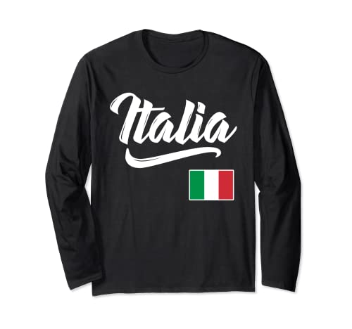 Italia Bandiera Italiana Italia Italiano Heritage Uomo Donna Bambini Maglia a Manica