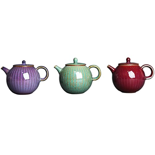Tetera de 170 ml redonda a rayas pequeñas handheld tea maker verde retro 8