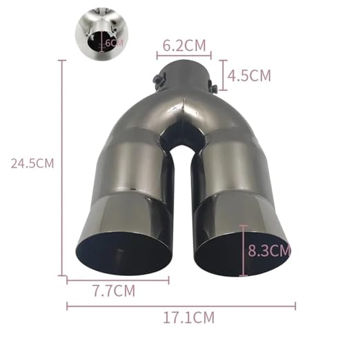 Enjoliveur d'échappement double sortie inox pour Prius et Fox - 6