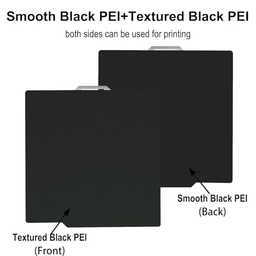 Image of 257x257mm Build Plate for Bambu Lab X2D X1C X1 X1E P1P P1S P2S A1 3D Printer, Smooth Black PEI+Textured Black PEI Good Adhesion Spring Steel Plate for Bambulab 3D Printer