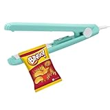 Food Bag Heat Sealer Handheld, Yoocaa Portable Mini Sealer Machine for Airtight Food Storage and Reseal Bags, Smart Control Corrugated Suspension Heating Sheet with 43.1 inch Power Cable (Green)