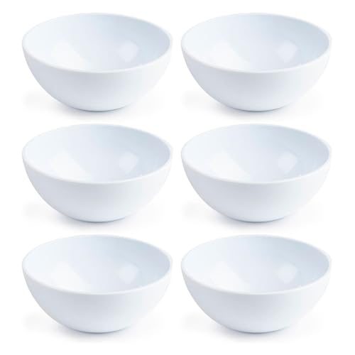 Tradineur - Confezione da 6 Ciotole - Capacità 425 ML - Realizzato in Plastica - Ideale sia per la ristorazione che per la casa - Ø 12 x 5 cm - Colore Bianco