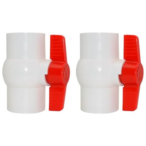 DAN SPEED NPT PVC Ball Valve 2 Packs, Shut-Off Ball Valve Threaded (1-1/4 inch) Cover