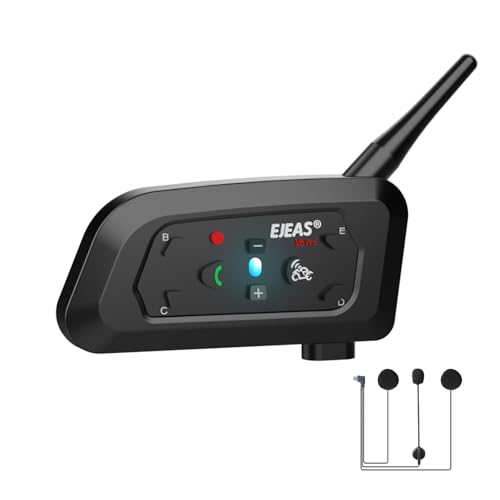 Novamente V6 Pro+ Motorcycle Helmet Bluetooth Intercom Headset, Up to 6 Riders 2-Way IP65 Waterproof Wireless Motorbike Communication System for Dirt Bike/ATV/Off Road, 1 Pack
