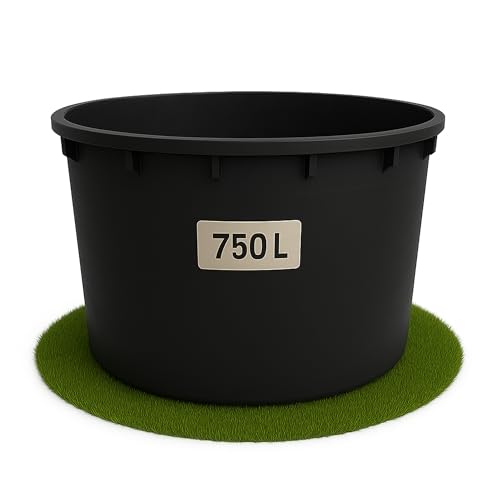 Ondis24 Regentonne 750 Liter, Regenfass XXL, Regenwassertank aus schwarzem Kunststoff, Wasserfass, Robust & UV-Beständig, Wasserspeicher Fass