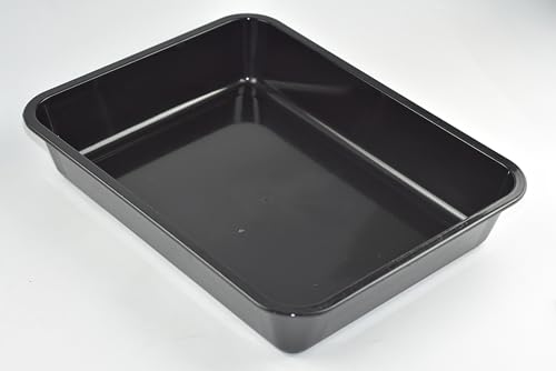 OMEM Reptile Food Bowl Large Water Dish, Wood Plate, Bowl Turtles (L=35.4 * 5.3 * 26.3, Black) - Thumbnail 4