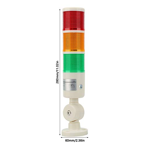 Led Signal Tower Stack Lights, Red + Orange + Green 3-Layer Column Warning Light, 24V Industrial Alarm Light Flash Lamp Safety Indicator With Rotatable Base For Machine Monitoring, Factory Workshop #TOP1