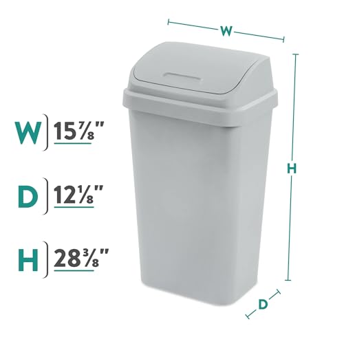 Caneca de basura plástica 13 galones con tapa abatible miniatura 2