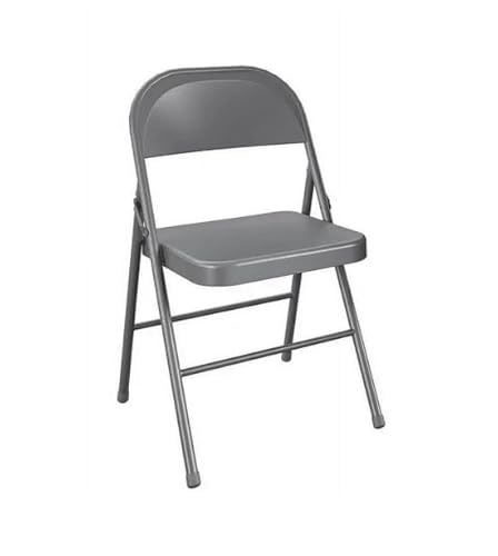 All-Steel Metal Folding Chair, Double Braced, Gray Indoor Outdoor Stackable Chair for Church, Events, Parties, Camping and Home Use