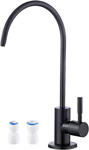 Image of Aquieen SS 304 Kitchen RO Water Tap with Installation Nut Kit Cold Water Provision(Black)
