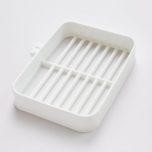 Image of Plastic Soap Dish Holder with Drainage Slots - Rectangular Self-Draining Soap Tray for Bathroom & Kitchen Sink, Non-Slip, Durable & Easy to Clean (White) | Pack of 6
