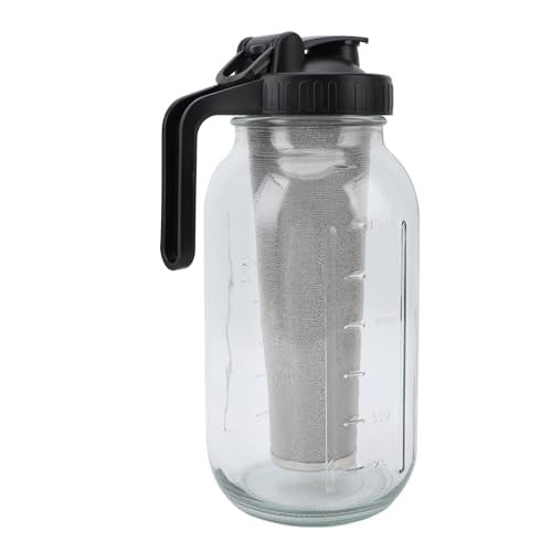 Jarabarra de Helada con Tapa a Prueba de Fugas y Filtro de Acero Inoxidable para Vertido y Trabajo Conveniente desde Vivas de Refresco de Casa (1000 ml) (2000ml)