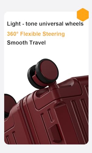 Premium 20-Inch Hard Shell Luggage with 360° Wheels, Built-in Combination Lock, Soft Rubber Handle, Standing Feet Hook, Smooth Travel Suitcase – Ideal for Carry-On (pink)4