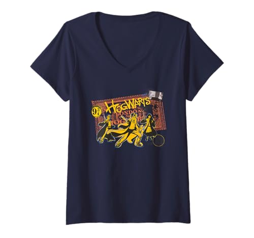 Image of Womens Harry Potter London To Hogwarts Express V-Neck T-Shirt