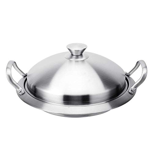 JYBNBBE Frying Serving pan with Stainless Steel lid and2 Side Handles, Non-Stick Coating Sauté Pan Induction Compatible Cookware,Silver Frying Pan