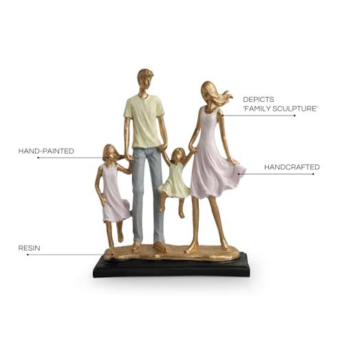 Image of ExclusiveLane 'Joyful Family' Modern Decorative Showpiece for Home Decor Decorative Items for Living Room Sculpture (Resin, Handcrafted, 26.7 cm)| Handcrafted Showpiece for Gift |